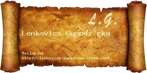 Lenkovics Gyopárka névjegykártya